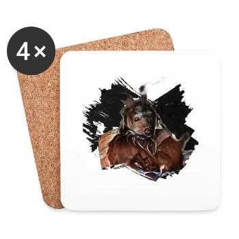 Krampus Percht Devil 2323 - Coasters (set of 4) - white - Front
