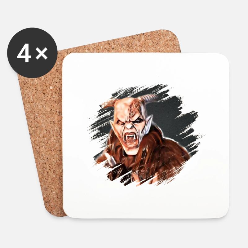 Krampus Percht Teufel 2324 - Untersetzer (4er-Set) - Weiß