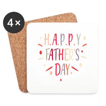 Happy Father´s Day - Untersetzer (4er-Set) - Weiß - Vorne