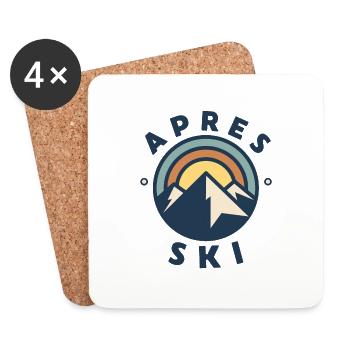 After Ski Party in the Apres Ski Hut Ski Holiday - Coasters (set of 4) - white - Front