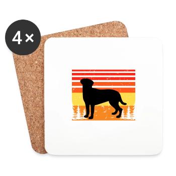 Akbash Dog Lover Silhouette Vintage Sunset - Coasters (set of 4) - white - Front