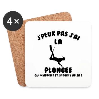 J’peux pas j’ai plongée - Dessous de verre (lot de 4) - blanc - Devant
