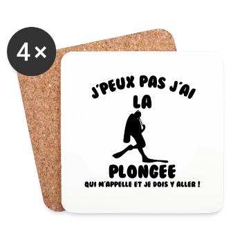 J’peux pas j’ai plongée - Dessous de verre (lot de 4) - blanc - Devant