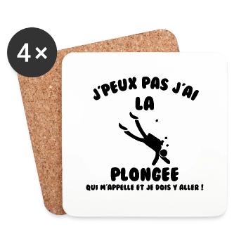J’peux pas j’ai plongée - Dessous de verre (lot de 4) - blanc - Devant