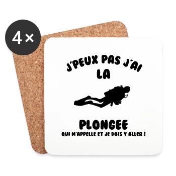 J’peux pas j’ai plongée - Dessous de verre (lot de 4) - blanc - Devant