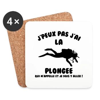 J’peux pas j’ai plongée - Dessous de verre (lot de 4) - blanc - Devant