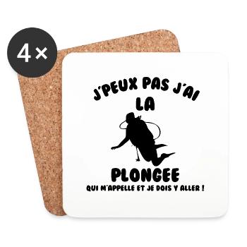 J’peux pas j’ai plongée - Dessous de verre (lot de 4) - blanc - Devant