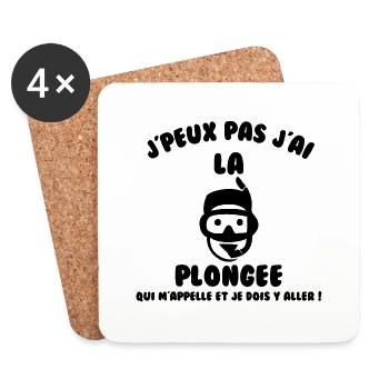 J’peux pas j’ai plongée - Dessous de verre (lot de 4) - blanc - Devant