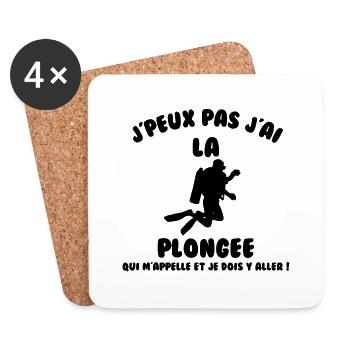 J’peux pas j’ai plongée - Dessous de verre (lot de 4) - blanc - Devant