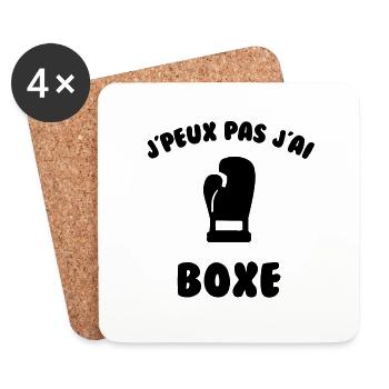 J’peux pas j’ai boxe - Dessous de verre (lot de 4) - blanc - Devant