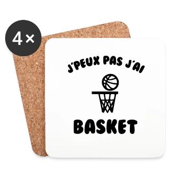J’peux pas j’ai basket - Dessous de verre (lot de 4) - blanc - Devant