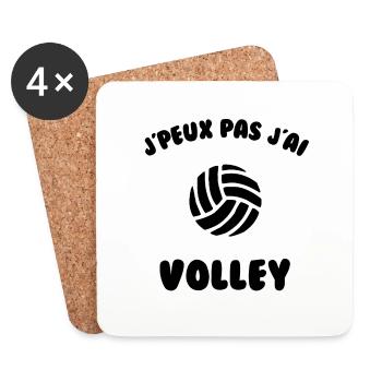 J’peux pas j’ai volley - Dessous de verre (lot de 4) - blanc - Devant
