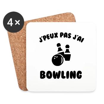 J’peux pas j’ai bowling - Dessous de verre (lot de 4) - blanc - Devant
