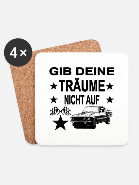 Auto - Untersetzer (4er-Set) - Weiß