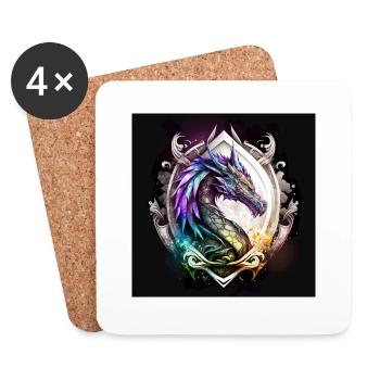 Mystic Dragon - Coasters (set of 4) - white - Front