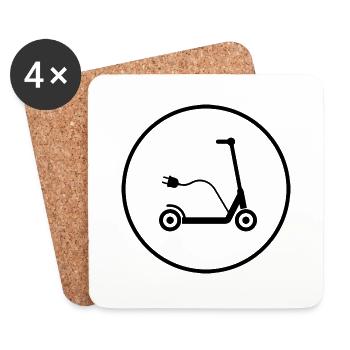 E-Scooter E-Roller Scooter - Untersetzer (4er-Set) - Weiß - Vorne