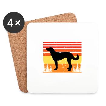 Catahoula Cur Dog Lover Silhouette Vintage Sunset - Dessous de verre (lot de 4) - blanc - Devant