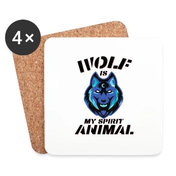 wolf is my spirit animal - Coasters (set of 4) - white - Front