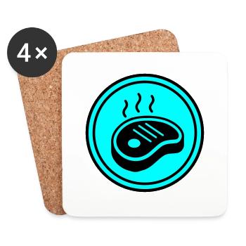 Steak icon circle - Coasters (set of 4) - white - Front