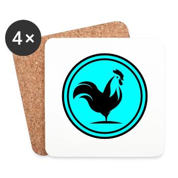 Rooster animal circle - Coasters (set of 4) - white - Front