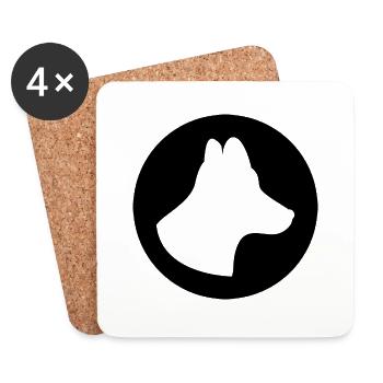 CHIEN CHAT ANIMAL DE COMPAGNIE - Dessous de verre (lot de 4) - blanc - Devant