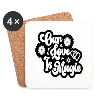 Notre amour est magique - Dessous de verre (lot de 4) - blanc - Devant