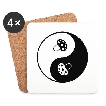 Champignon - Dessous de verre (lot de 4) - blanc - Devant