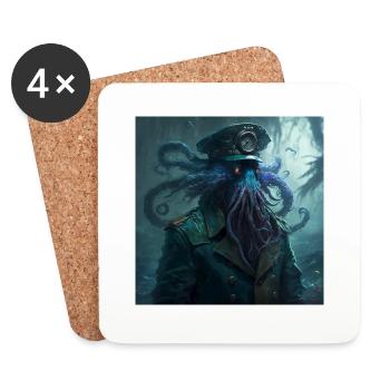 Captain Tentacles - Coasters (set of 4) - white - Front