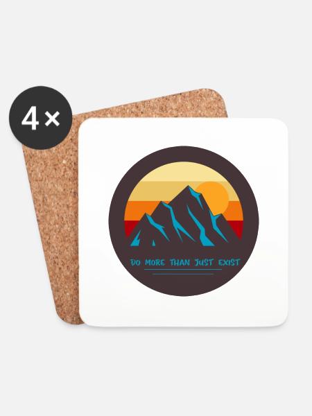 Adventure Travel Hiking Mountain - Untersetzer (4er-Set) - Weiß