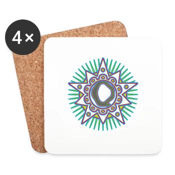 Stars with the letter Q. Your Word - Your Thought - Coasters (set of 4) - white - Front