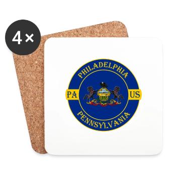Philadelphie Pennsylvania Flag USA Souvenir de voyage - Dessous de verre (lot de 4) - blanc - Devant
