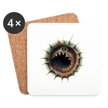 Monster Loch - Untersetzer (4er-Set) - Weiß - Vorne
