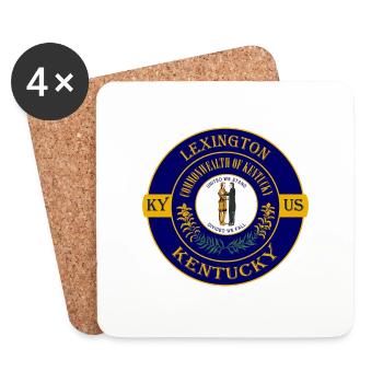 Lexington Kentucky Flagge USA Reise Souvenir Abzeichen - Untersetzer (4er-Set) - Weiß - Vorne