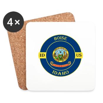 Boise Idaho Flagge USA Reise Souvenir Abzeichen - Untersetzer (4er-Set) - Weiß - Vorne