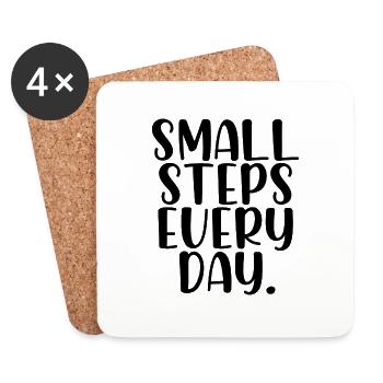 Small steps every day - Untersetzer (4er-Set) - Weiß - Vorne