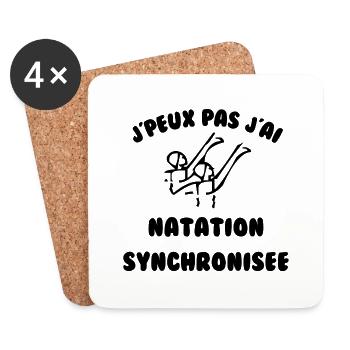 J’peux pas j’ai natation synchronisée - Dessous de verre (lot de 4) - blanc - Devant