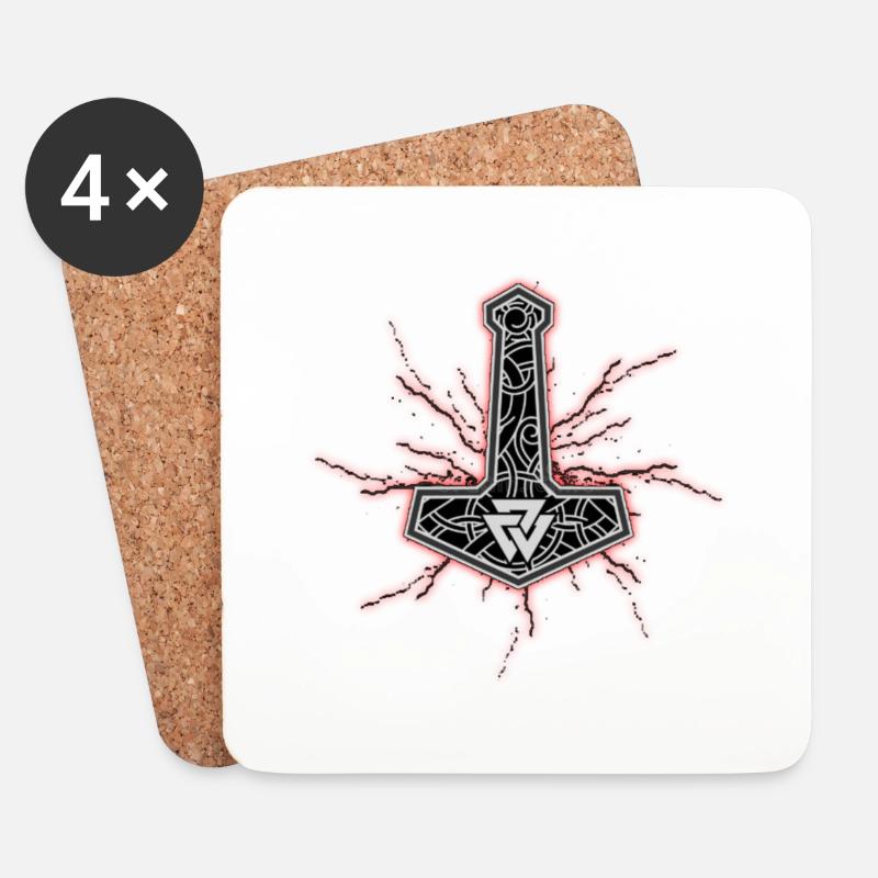 Mjölnir - Untersetzer (4er-Set) - Weiß