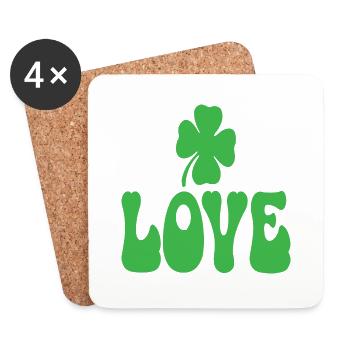 Love St. Patricks Day Valentinstag - Untersetzer (4er-Set) - Weiß - Vorne