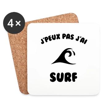 J’peux pas j’ai surf - Dessous de verre (lot de 4) - blanc - Devant