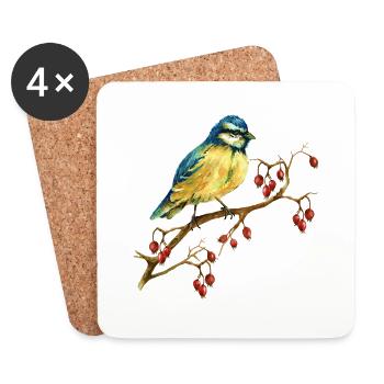 Colorful bird - Coasters (set of 4) - white - Front