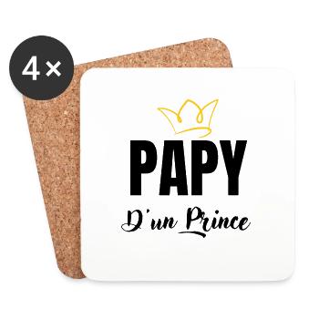 papy d'un prince - Dessous de verre (lot de 4) - blanc - Devant