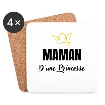 maman d'une princesse - Dessous de verre (lot de 4) - blanc - Devant
