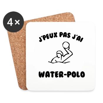 J’peux pas j’ai waterpolo - Dessous de verre (lot de 4) - blanc - Devant