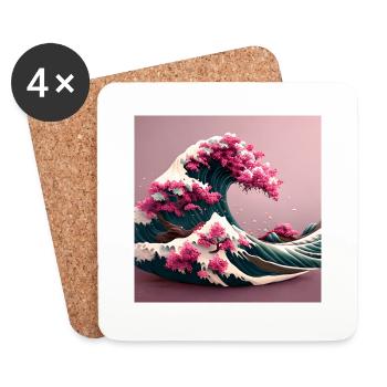 Floral Tsunami - Coasters (set of 4) - white - Front