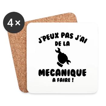 J’peux pas j’ai de la mécanique à faire - Dessous de verre (lot de 4) - blanc - Devant