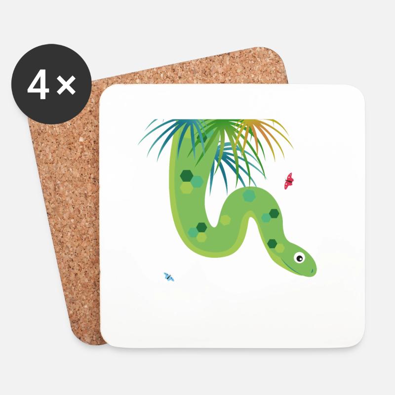 Snake - Coasters (set of 4) - white