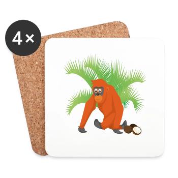 Orangutan - Coasters (set of 4) - white - Front