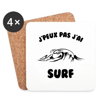 J’peux pas j’ai surf - Dessous de verre (lot de 4) - blanc - Devant