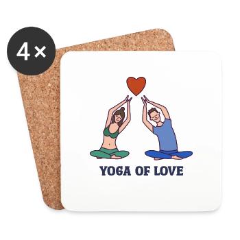 YOGA OF LOVE - Untersetzer (4er-Set) - Weiß - Vorne