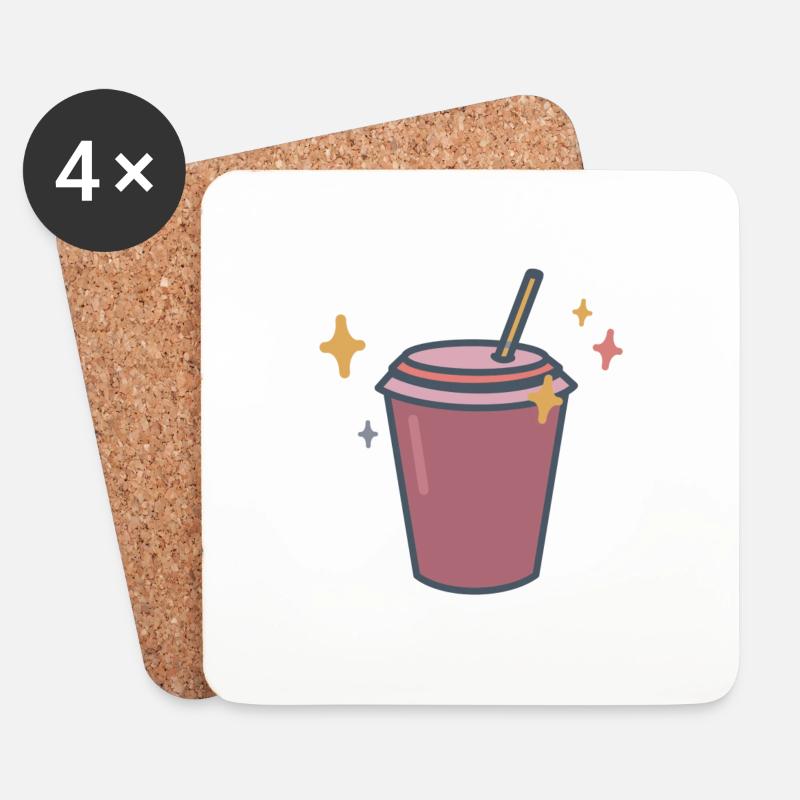 CUTE COFFEE CUP - Untersetzer (4er-Set) - Weiß